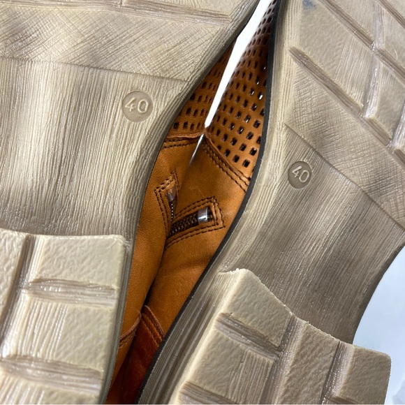 Casta Ravva Camel Brown Perforated Leather Ankle Boots EU 40 (US 9-10) - Picture 12 of 16